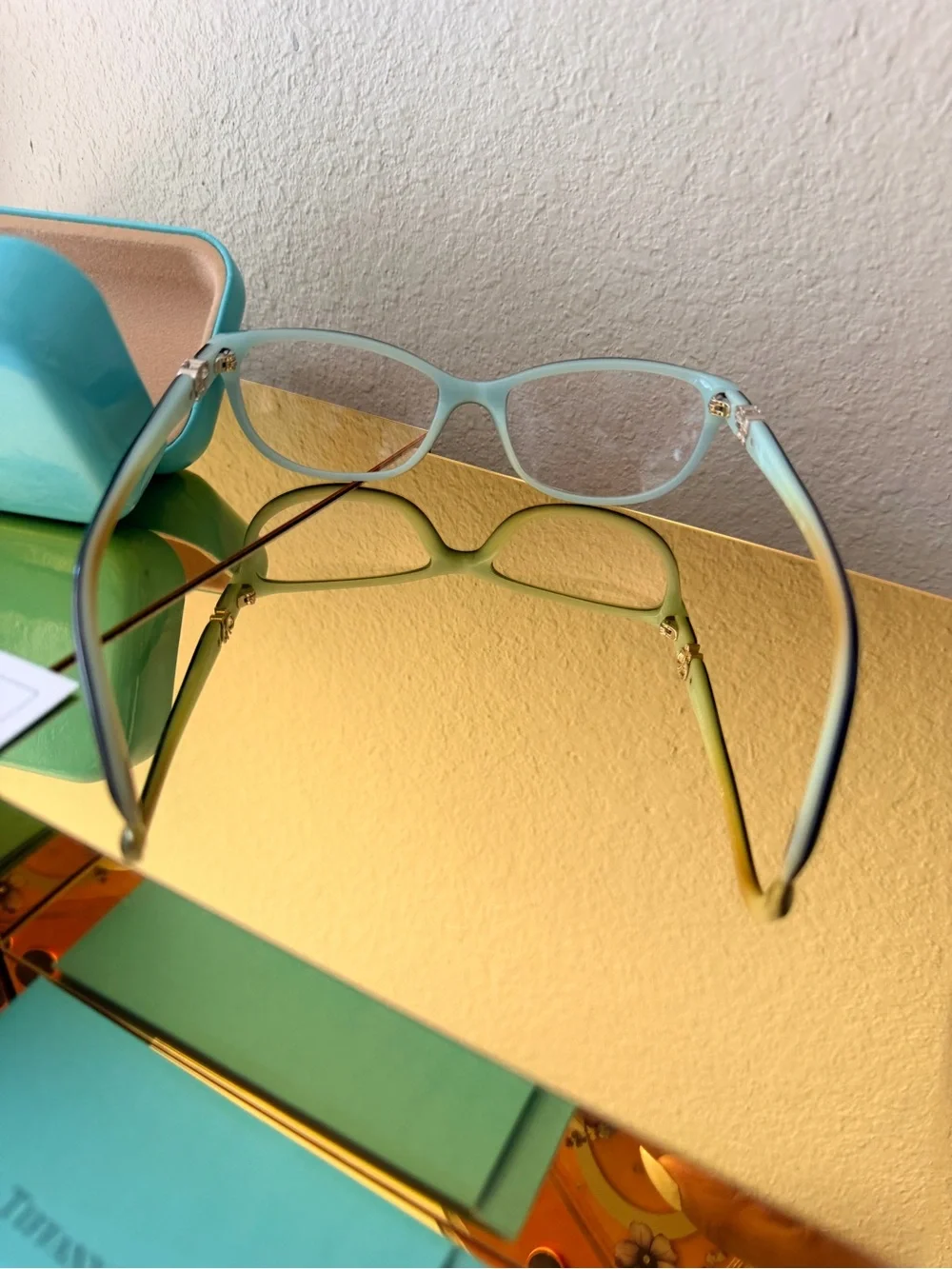 Tiffany & Co TF2051-B 8055 Eyeglass Frames 51-16 135 Blue Butterfly w/ Case